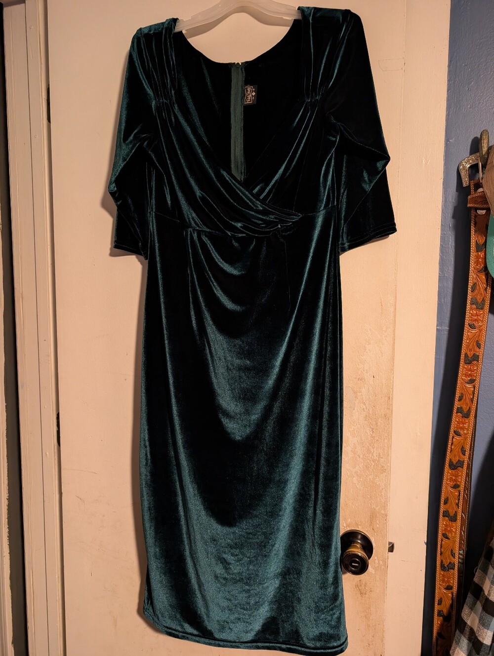 Rock Steady Green Velvet Dress